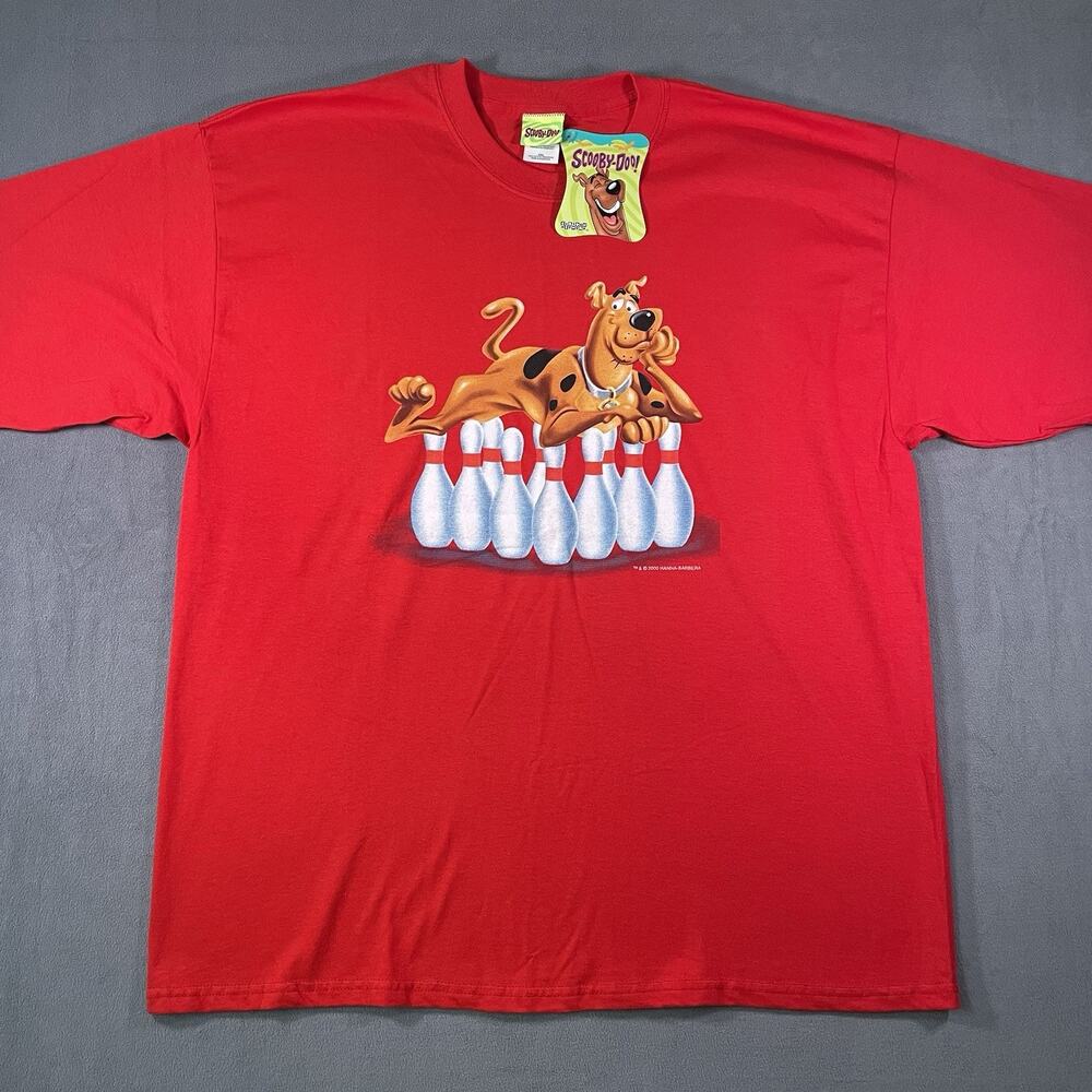 Cartoon Network Scooby Doo Vintage Y2K Bowling Shirt Size 2XL Red - NWT